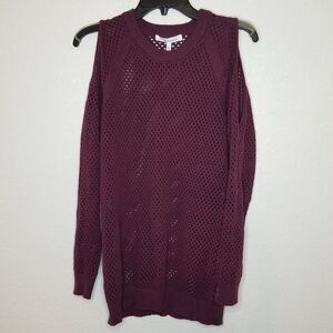 Cold shoulder long sleeve sweater top